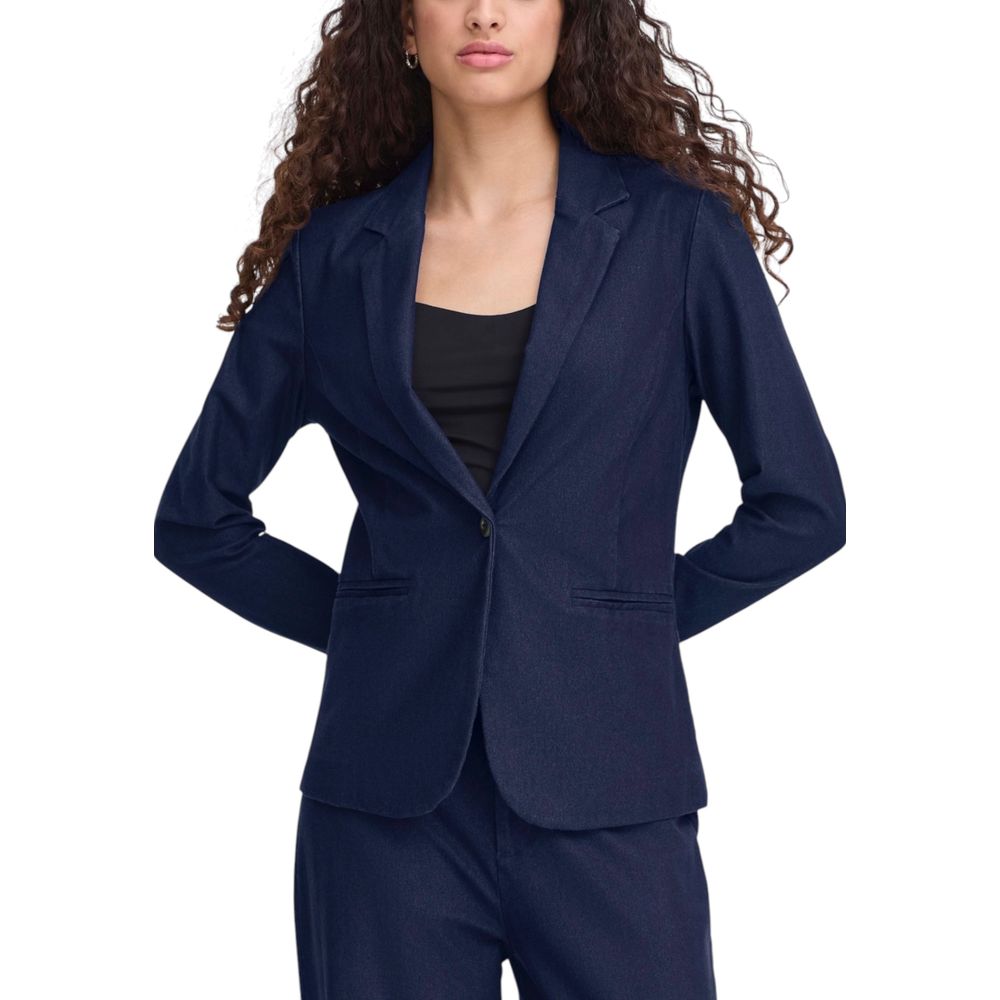 ICHI Blue Cotton Blazer