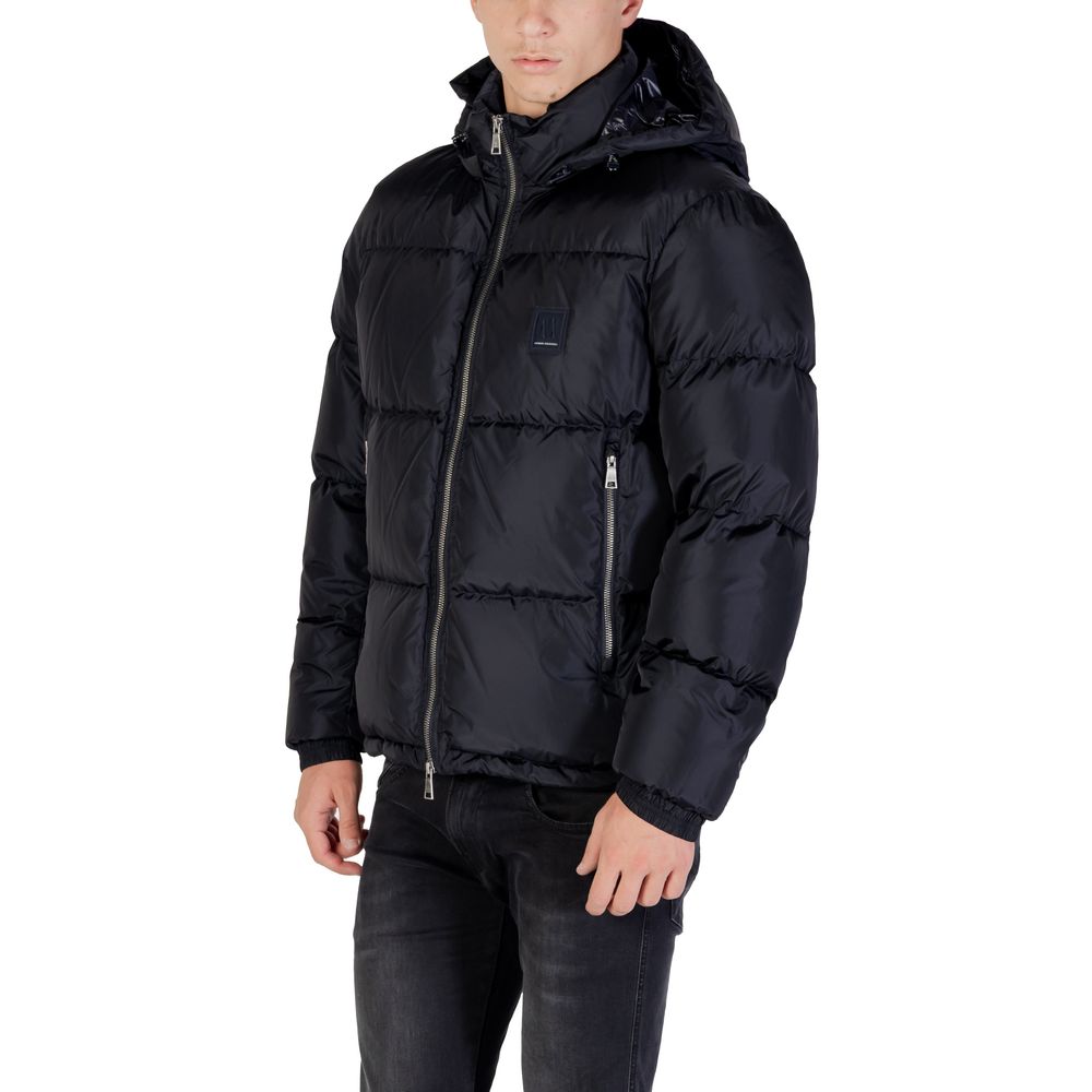 Armani Exchange Blue Polyamide Coat
