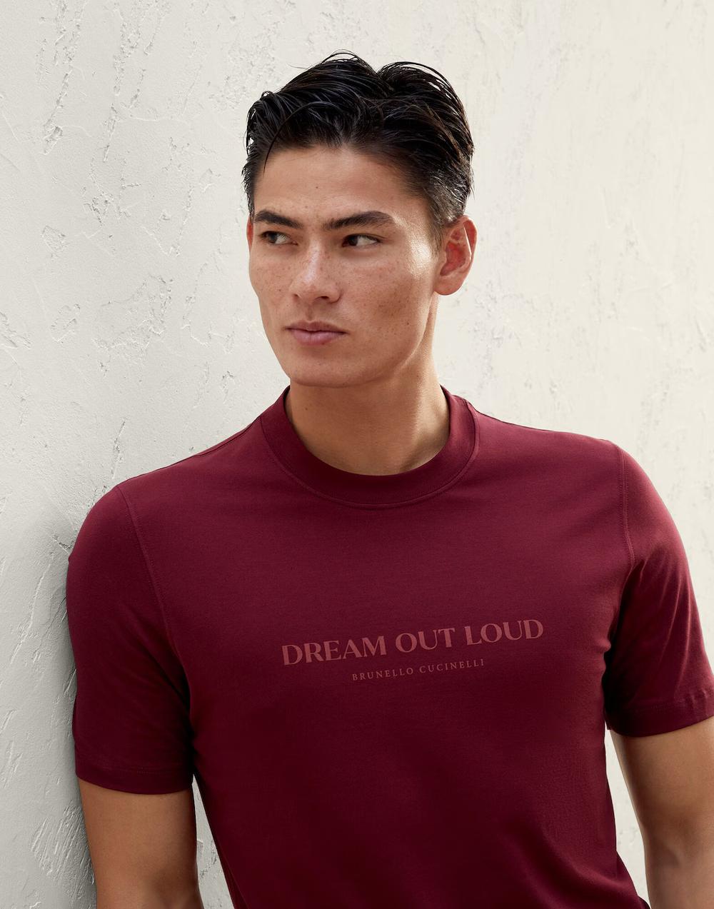 Brunello Cucinelli Burgundy Cotton T-Shirt