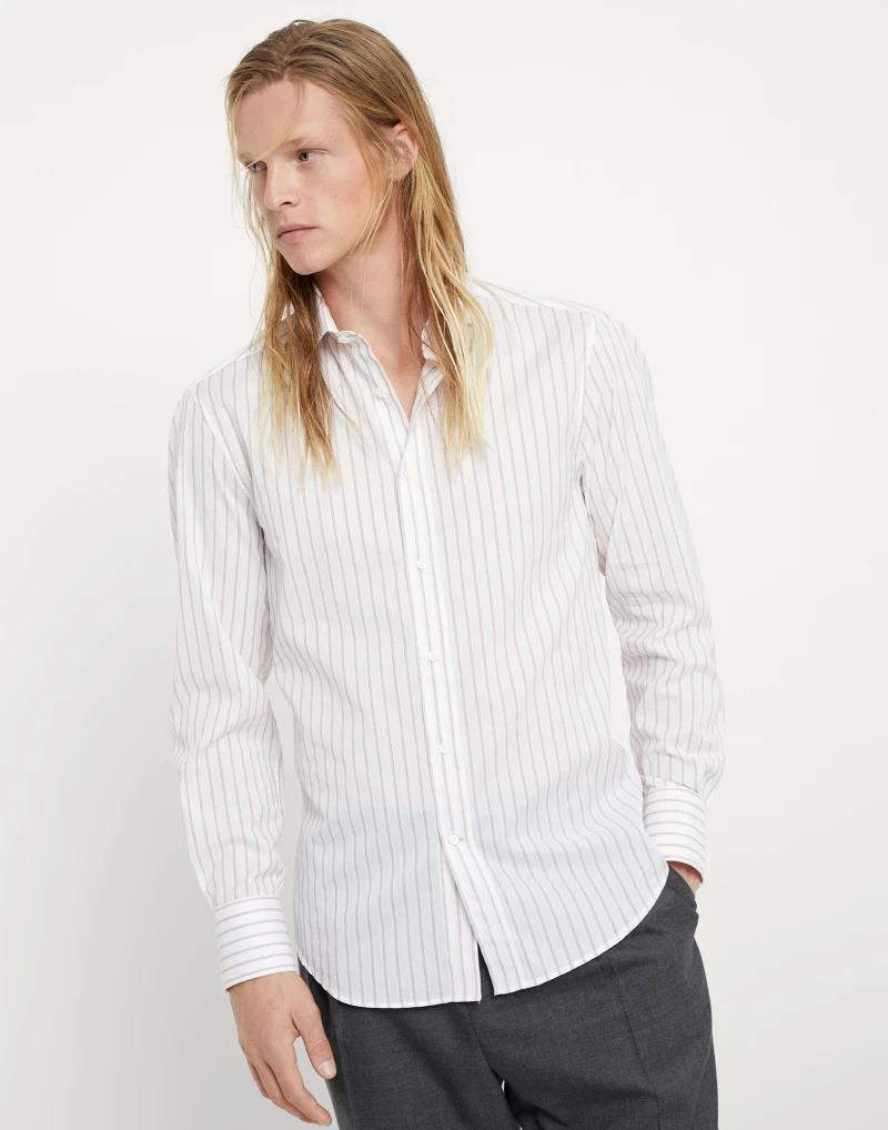 Brunello Cucinelli Purple Cotton Shirt