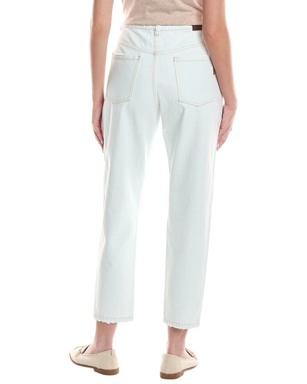 Brunello Cucinelli Blue Cotton High-Waisted Jean