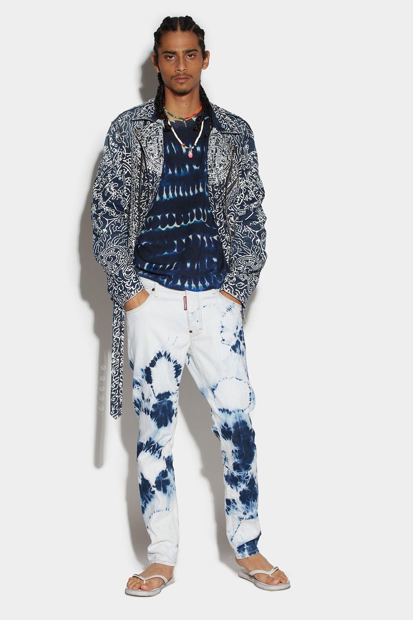 جينز أزرق من نسيج الألياف Dsquared²
