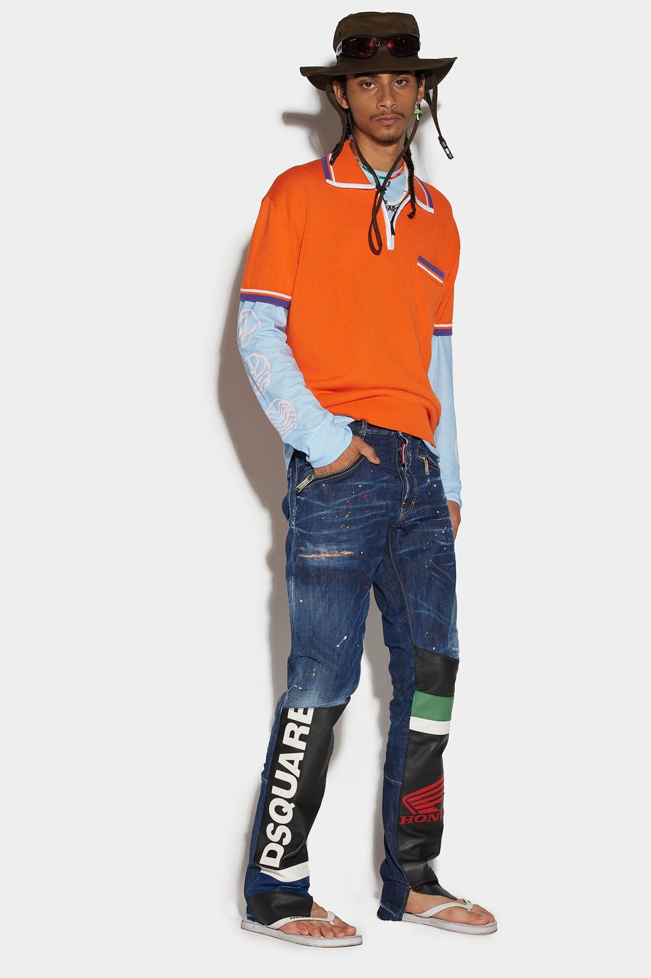 Dsquared² Blue Fibres Straight-Leg Jeans