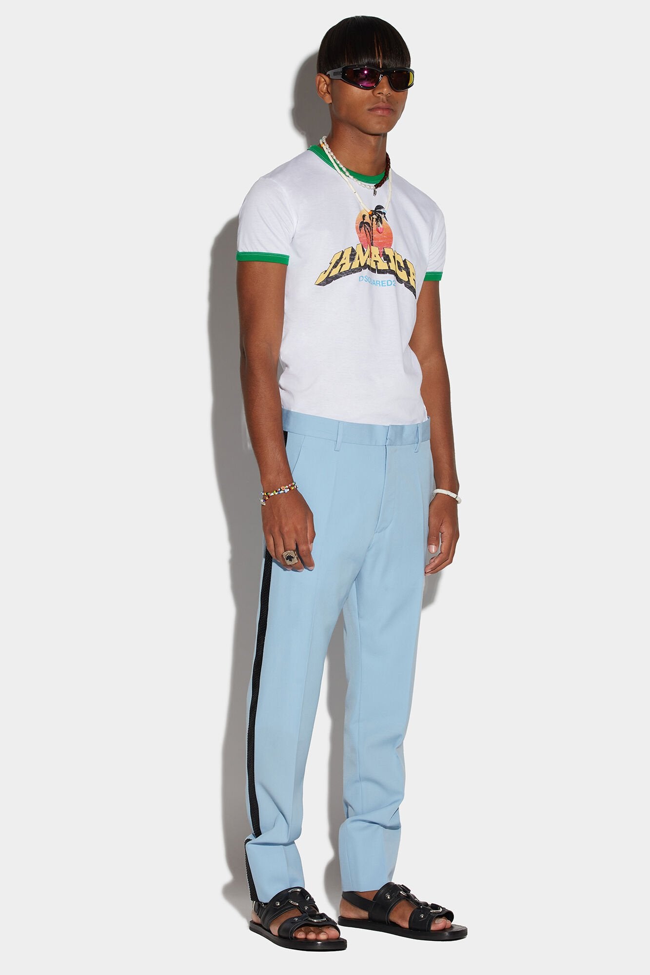 تي شيرت Dsquared² ألياف زرقاء