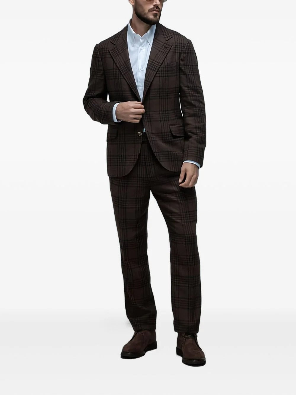 Brunello Cucinelli Brown Wool Two-Piece Suit