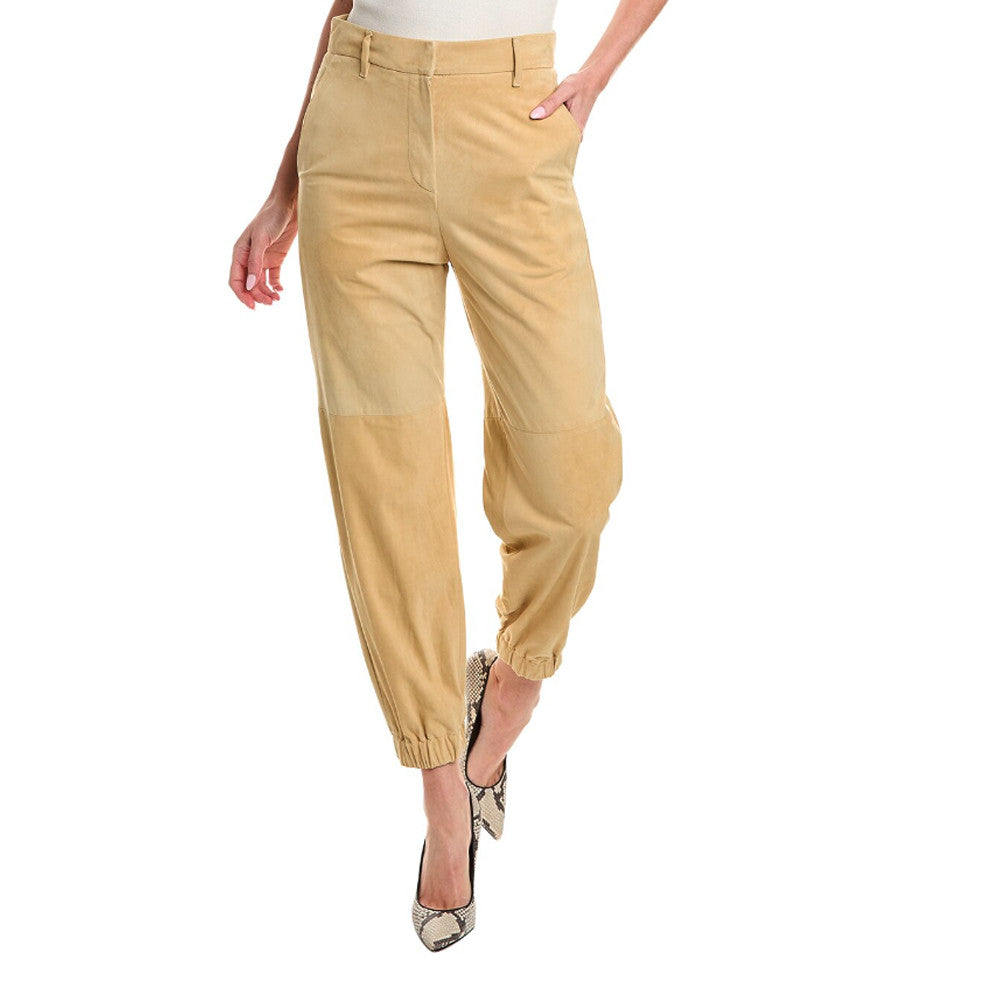 Brunello Cucinelli Beige Leather Pants