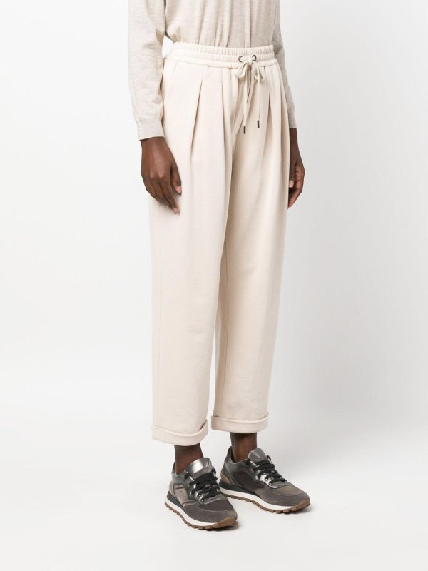 Brunello Cucinelli Beige Cotton Casual Pants