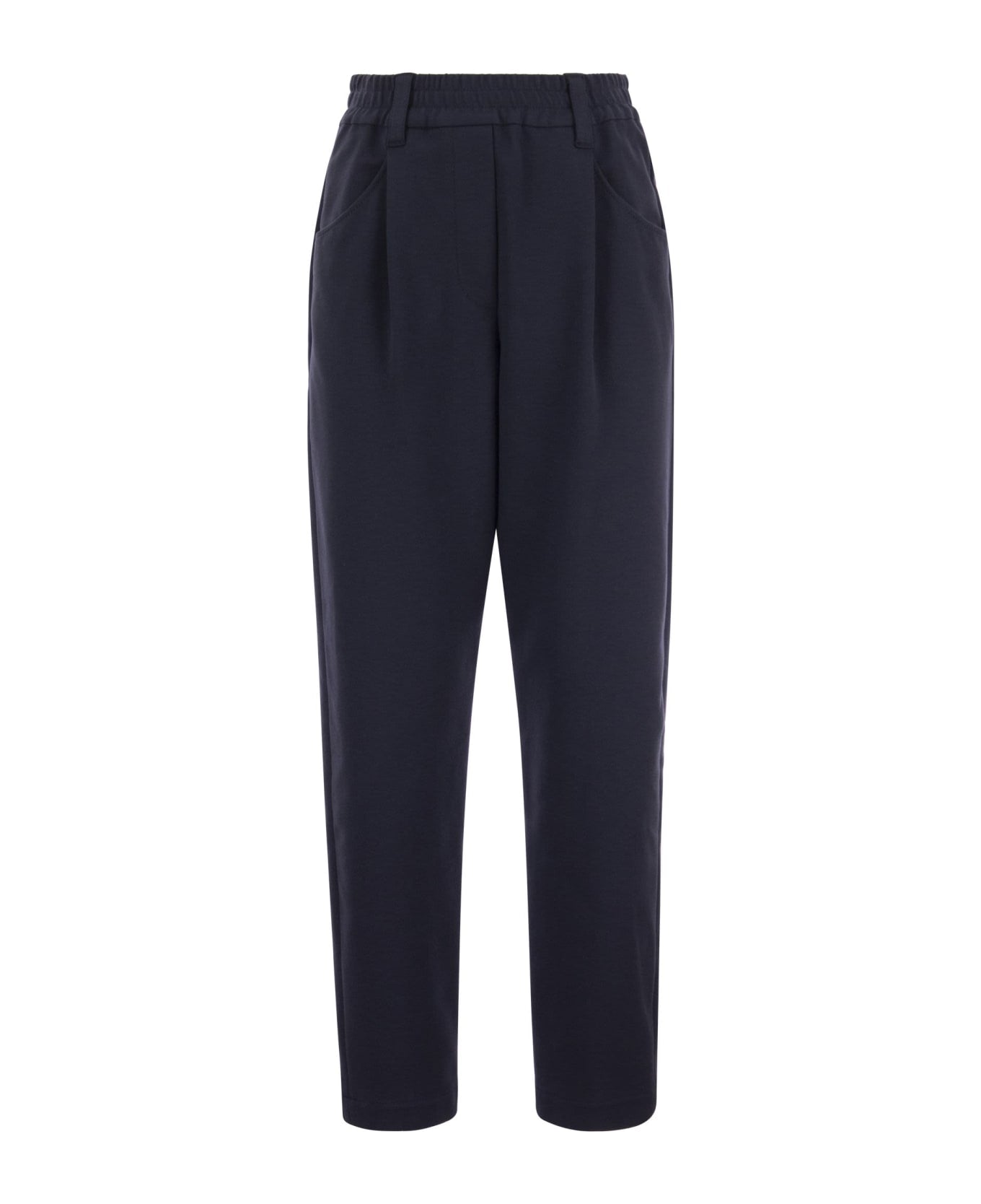 Brunello Cucinelli Blue Cotton Casual Pants