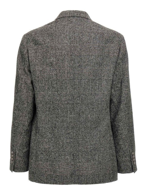 Brunello Cucinelli Gray Leather Blazer