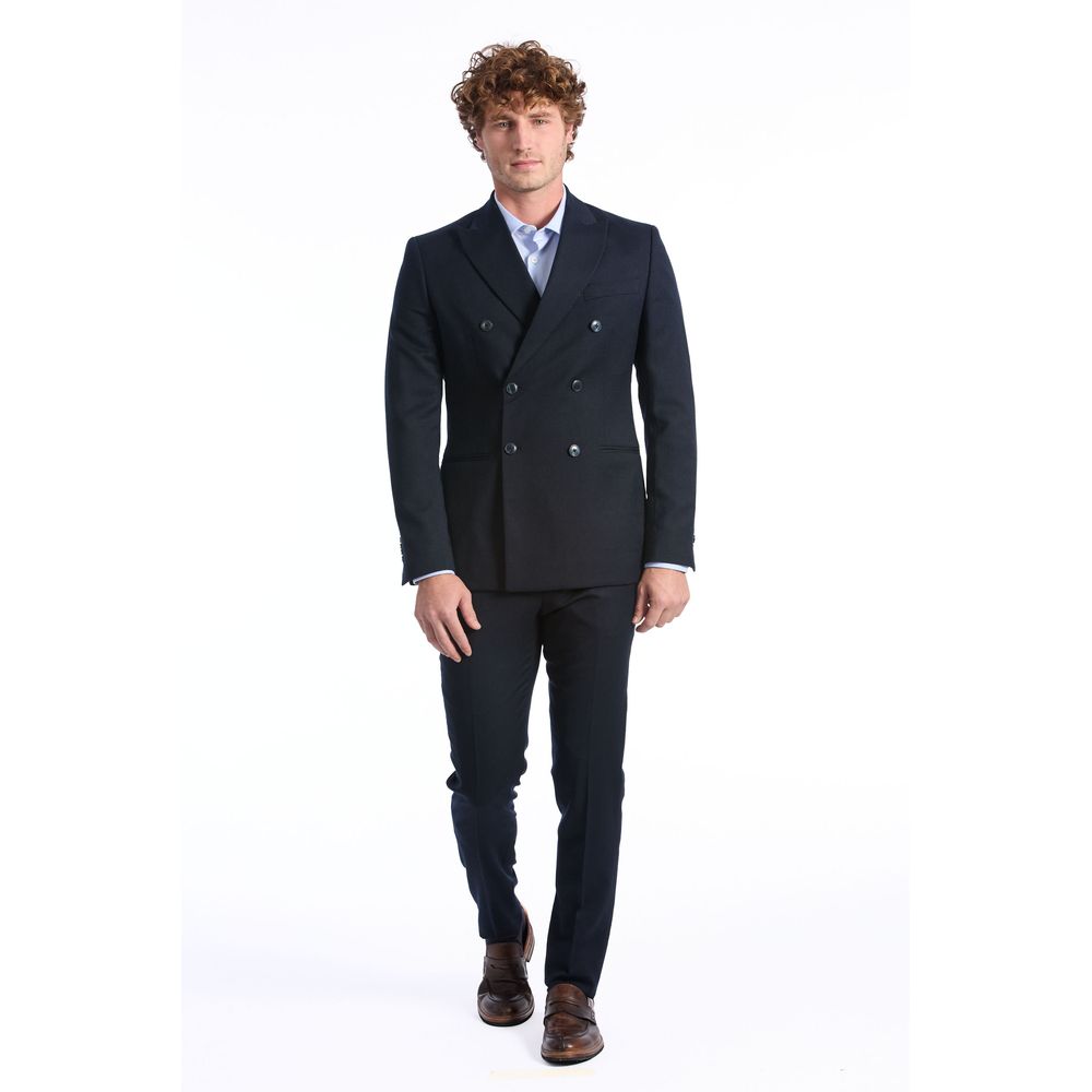 Baldinini Trend Blue Wool Two-Piece Suit