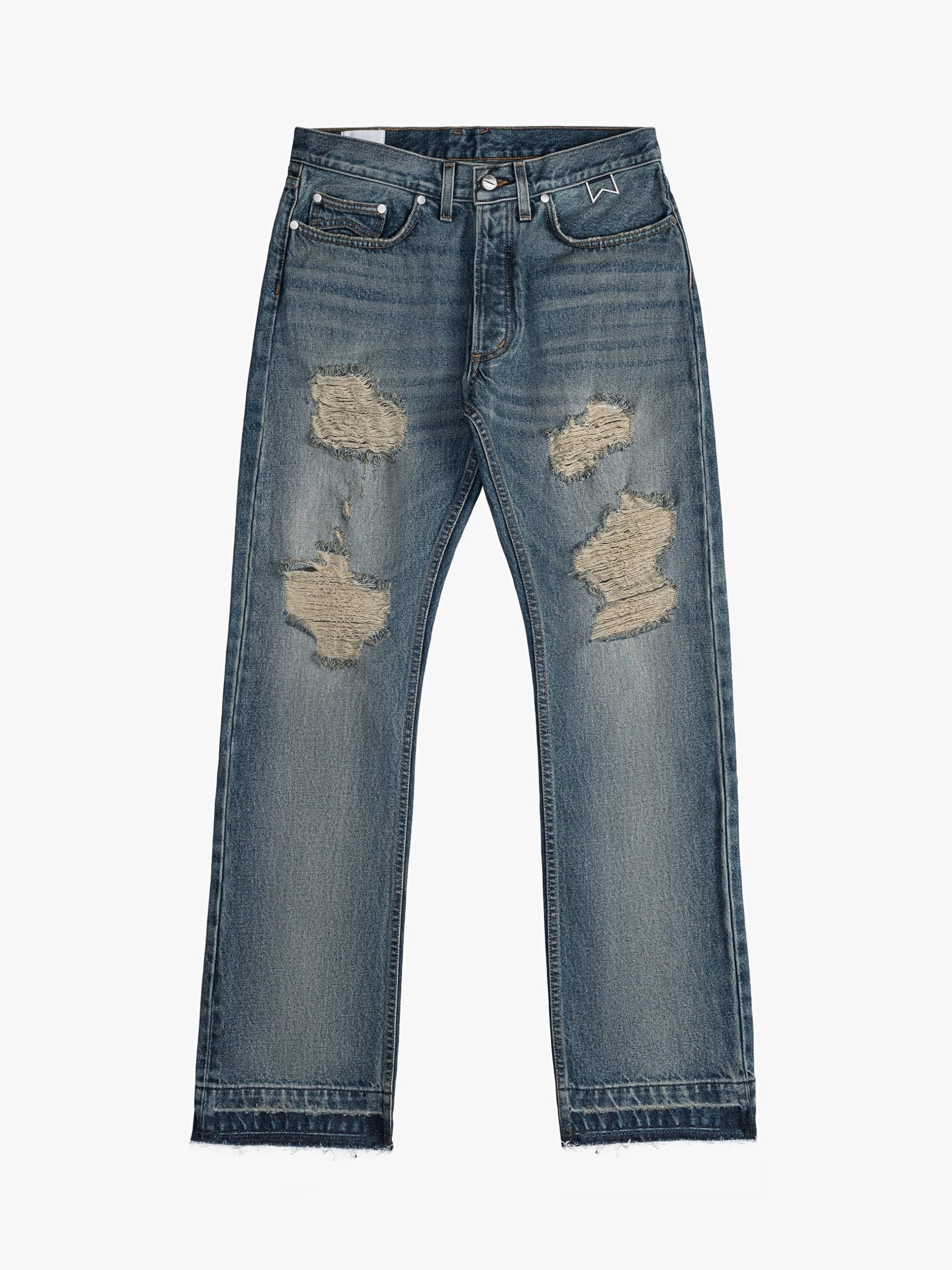 Rhude Blue Cotton Boyfriend Jeans