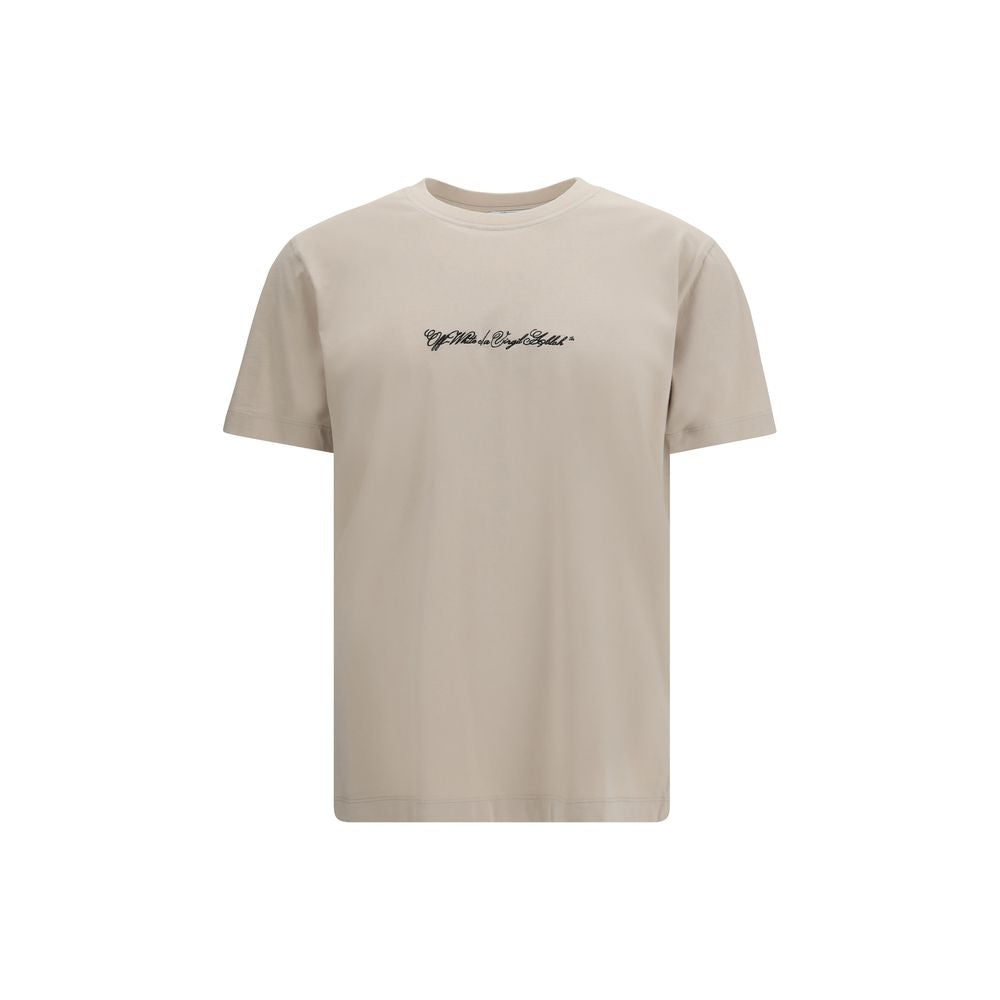 Off-White Beige Cotton T-Shirt