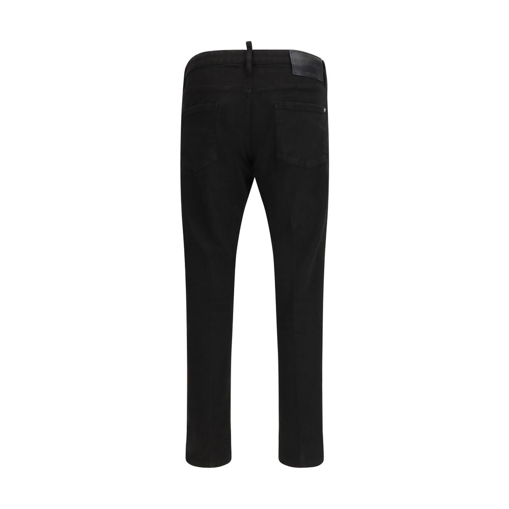 بنطلون جينز ضيق من القطن الأسود من Dsquared²