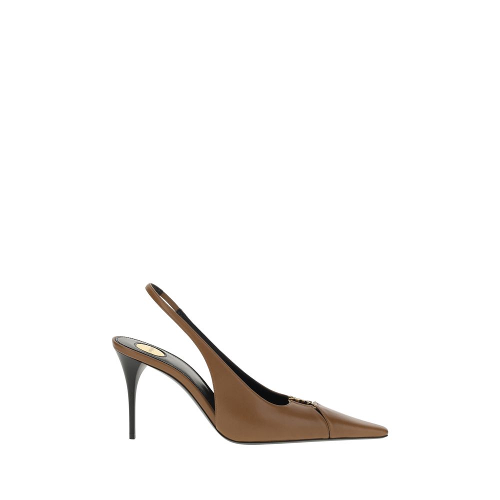 Saint Laurent Brown Lamb Ovis Aries Aries Pumps