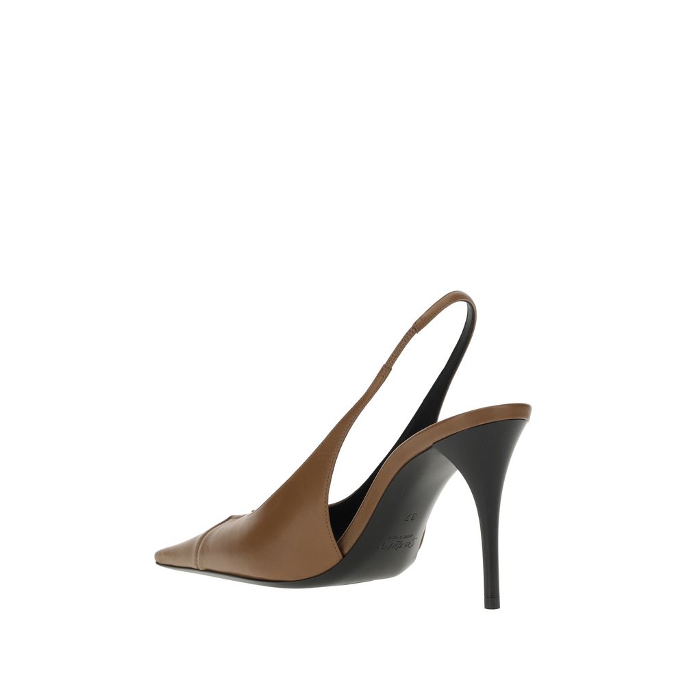 Saint Laurent Brown Calf Leather Bos Taurus High Heel Pumps