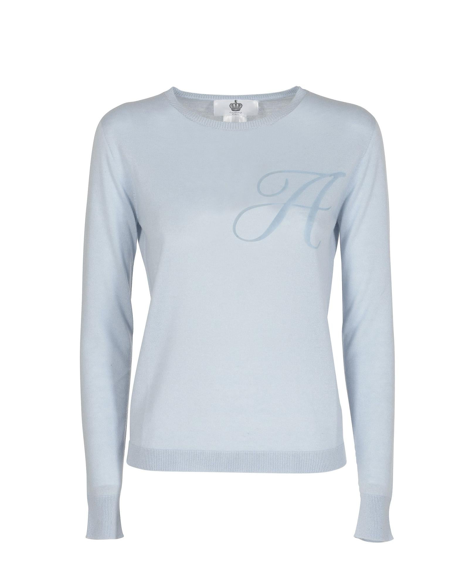 Crown of Edinburgh Cashmere Blue Cashmere Sweatshirt