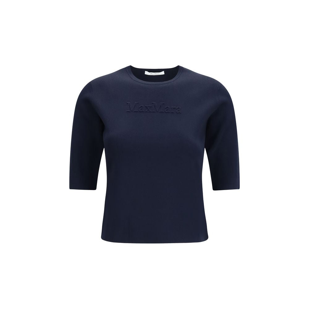 Max Mara Pure Blue Viscose T-Shirt