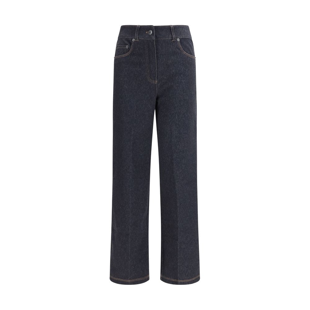 Max Mara Pure Blue Cotton Straight-Leg Jeans