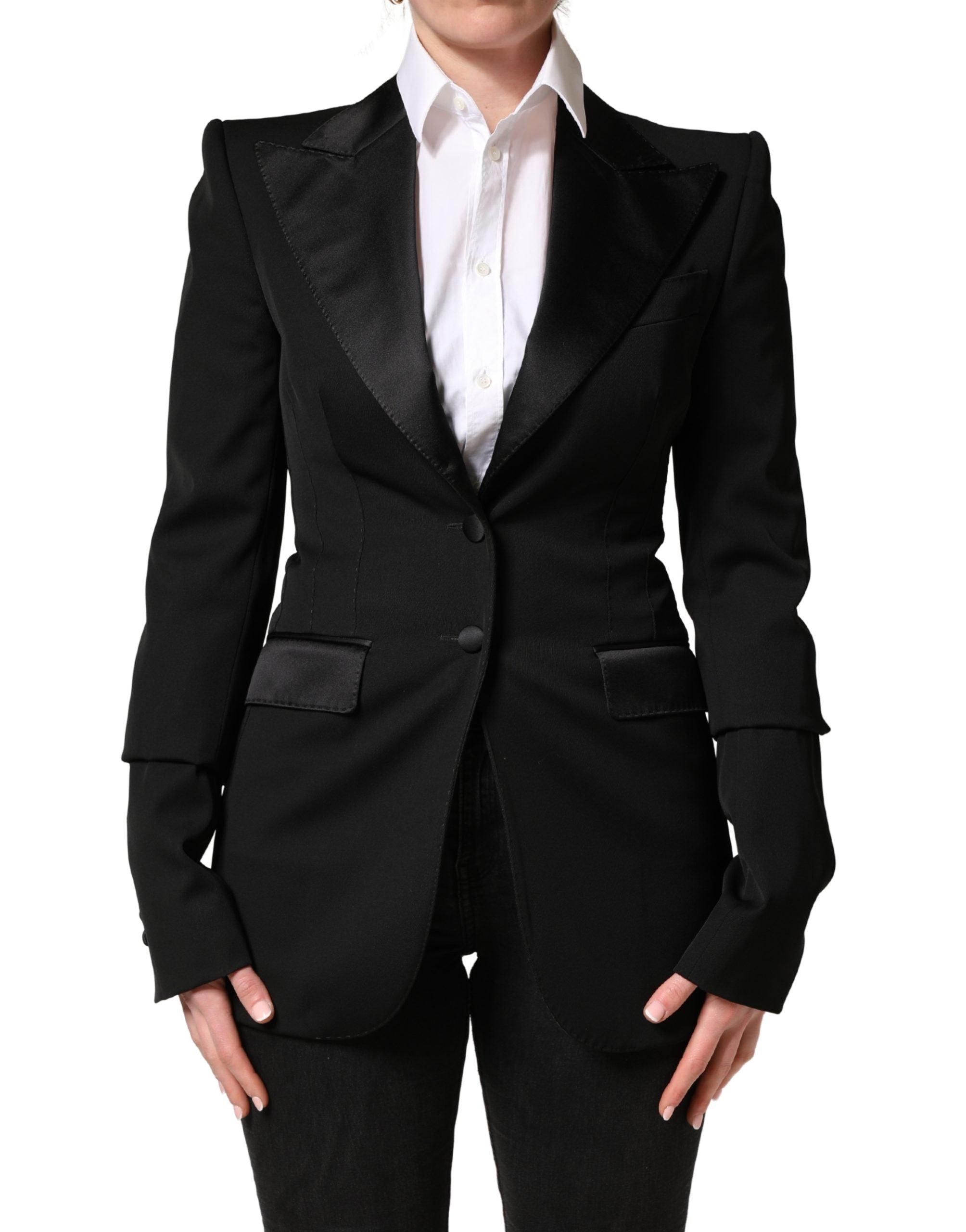 Dolce & Gabbana Black Wool Single Breasted Blazer Jacket