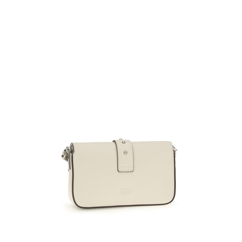 PINKO White Calf Leather Bos Taurus Shoulder Bag