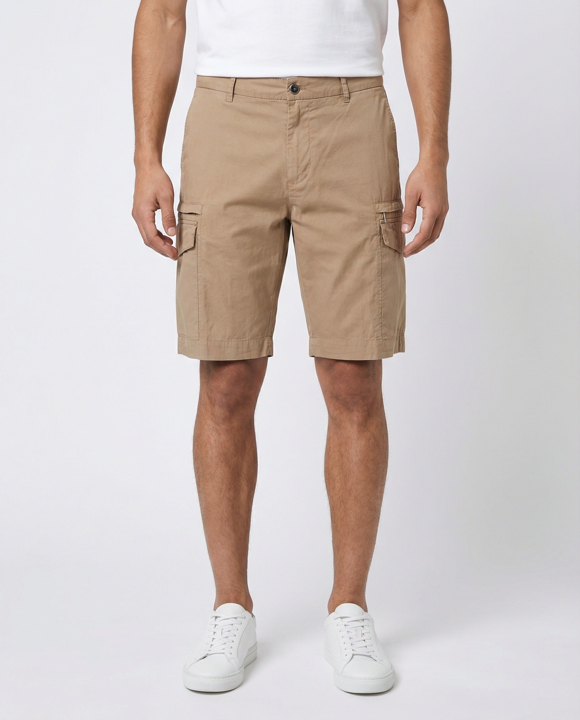 Peserico Beige Cotton Cargo Shorts