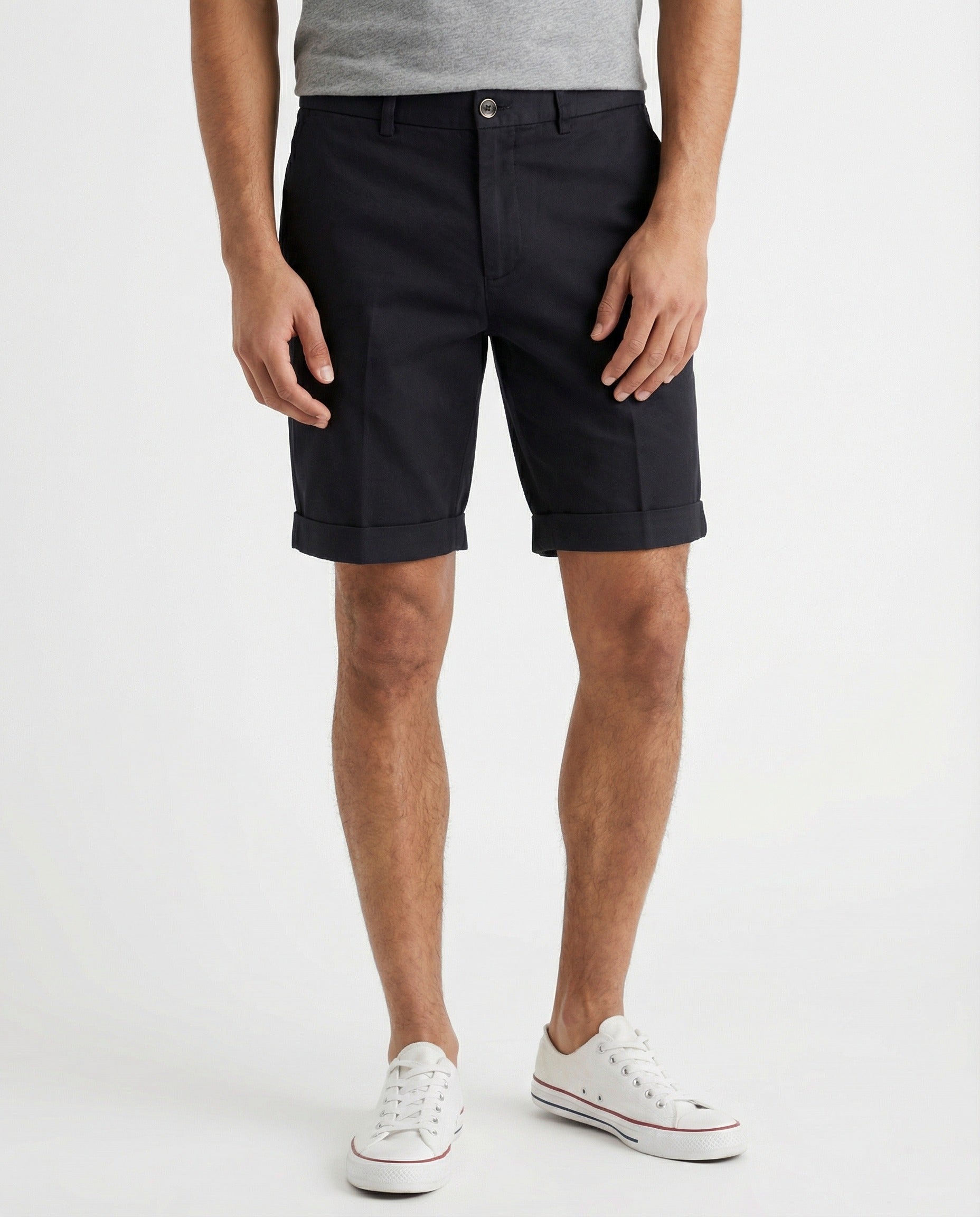 Peserico Navy Blue Cotton Shorts