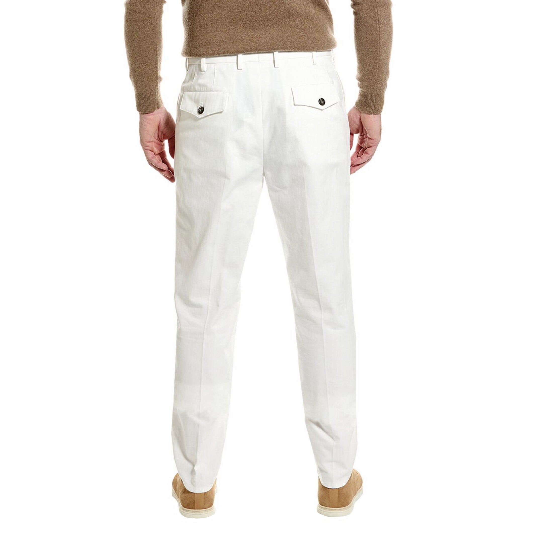Brunello Cucinelli White Cotton Casual Pants