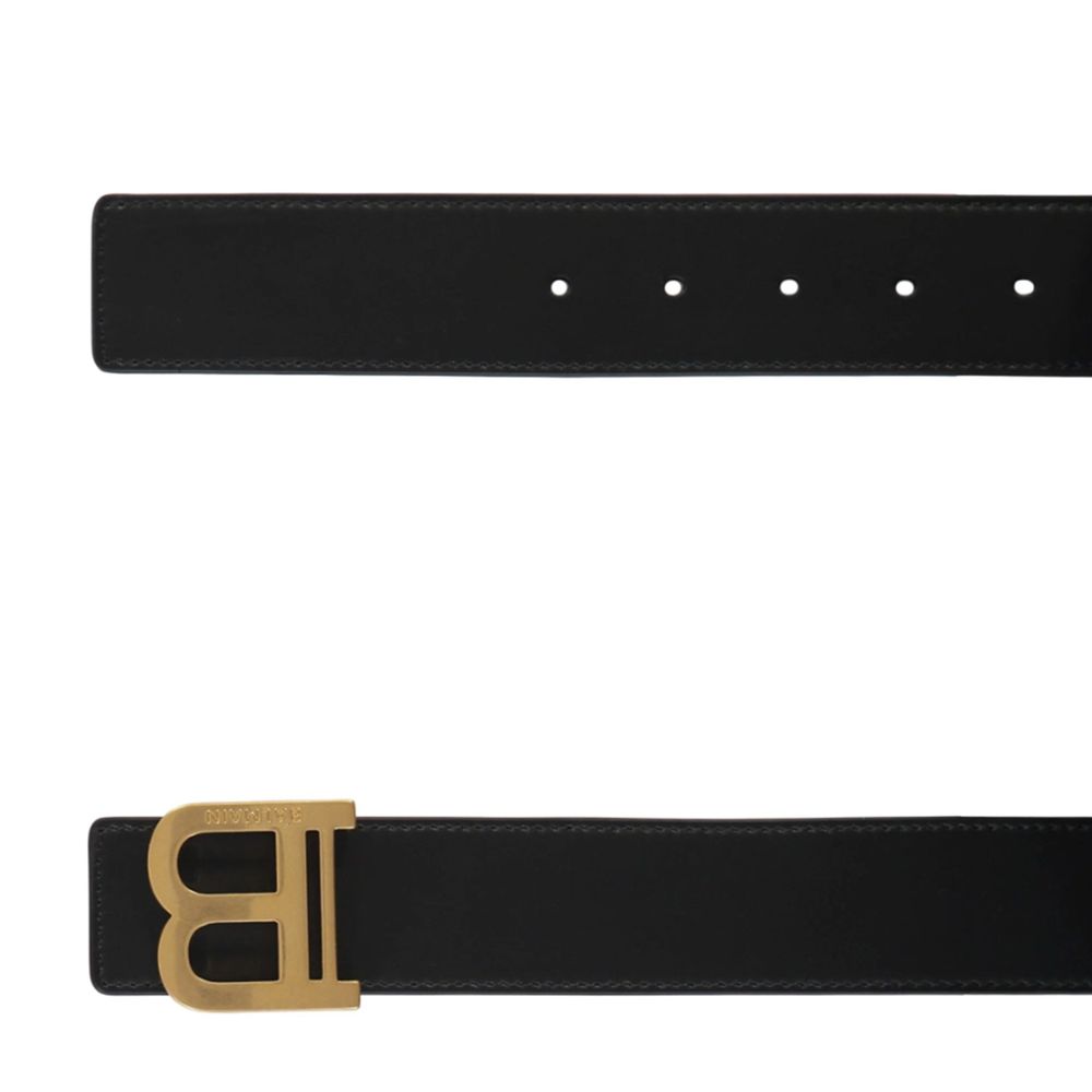 Balmain Black Leather Regular Belt