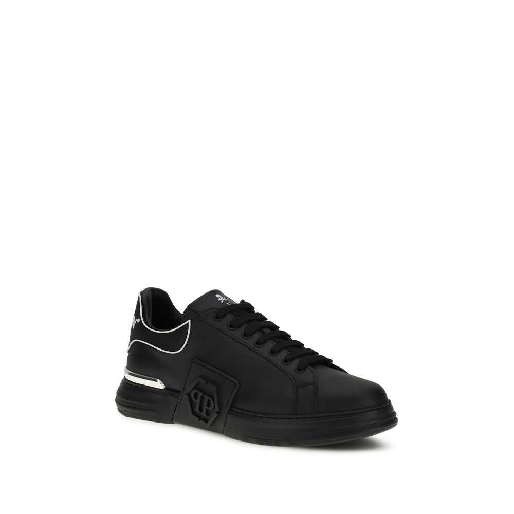 Philipp Plein Black Calf Leather Bos Taurus Low Top Sneakers