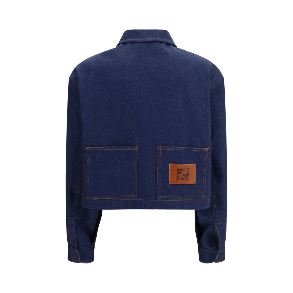 Fendi Blue Cotton Denim Jacket