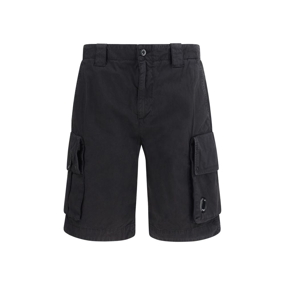 C.P. Company Black Cotton Bermuda Shorts