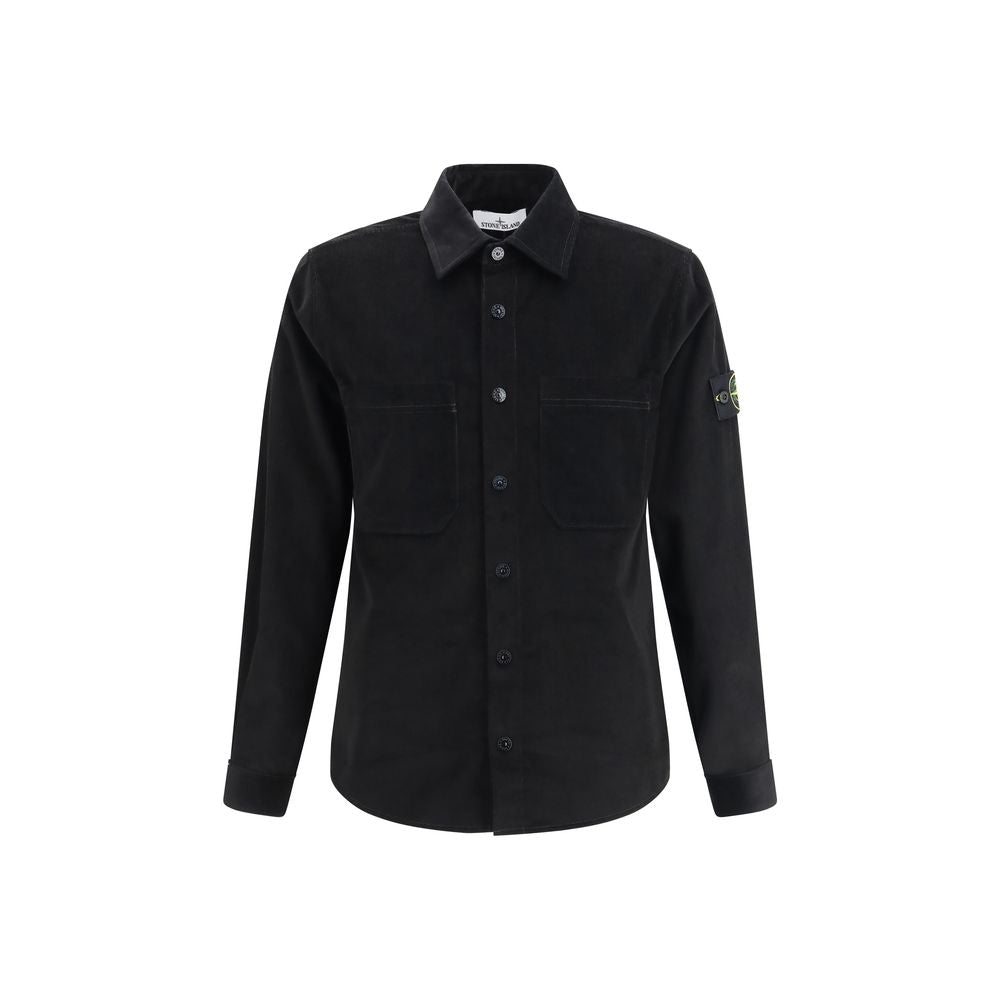 Stone Island Black Cotton Dress Shirt