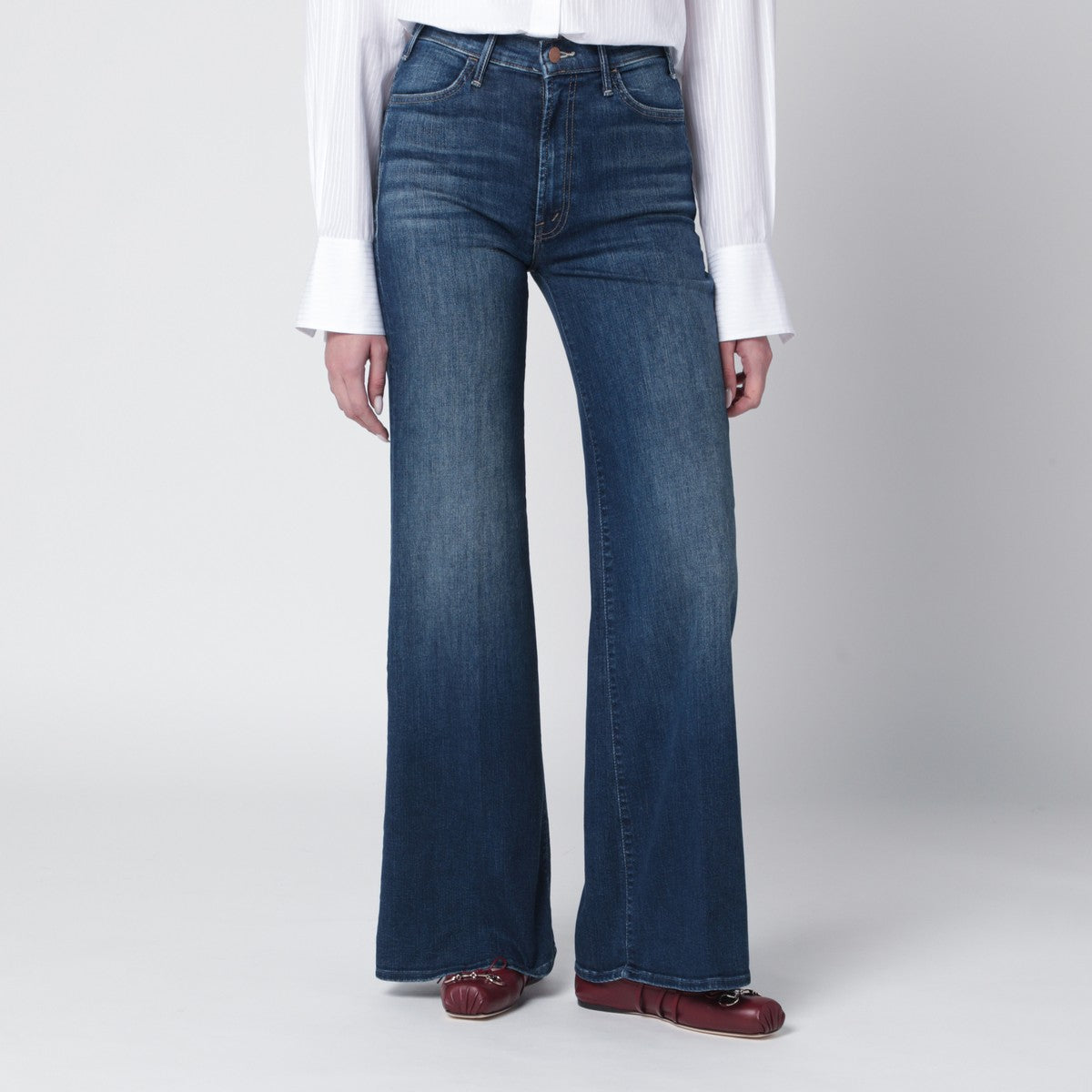 Mother Mother Blue flared Troublemaker jeans