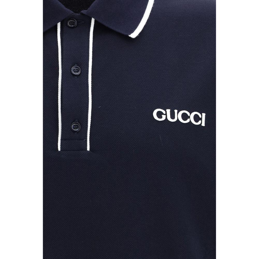 Gucci Blue Cotton Polo Shirt