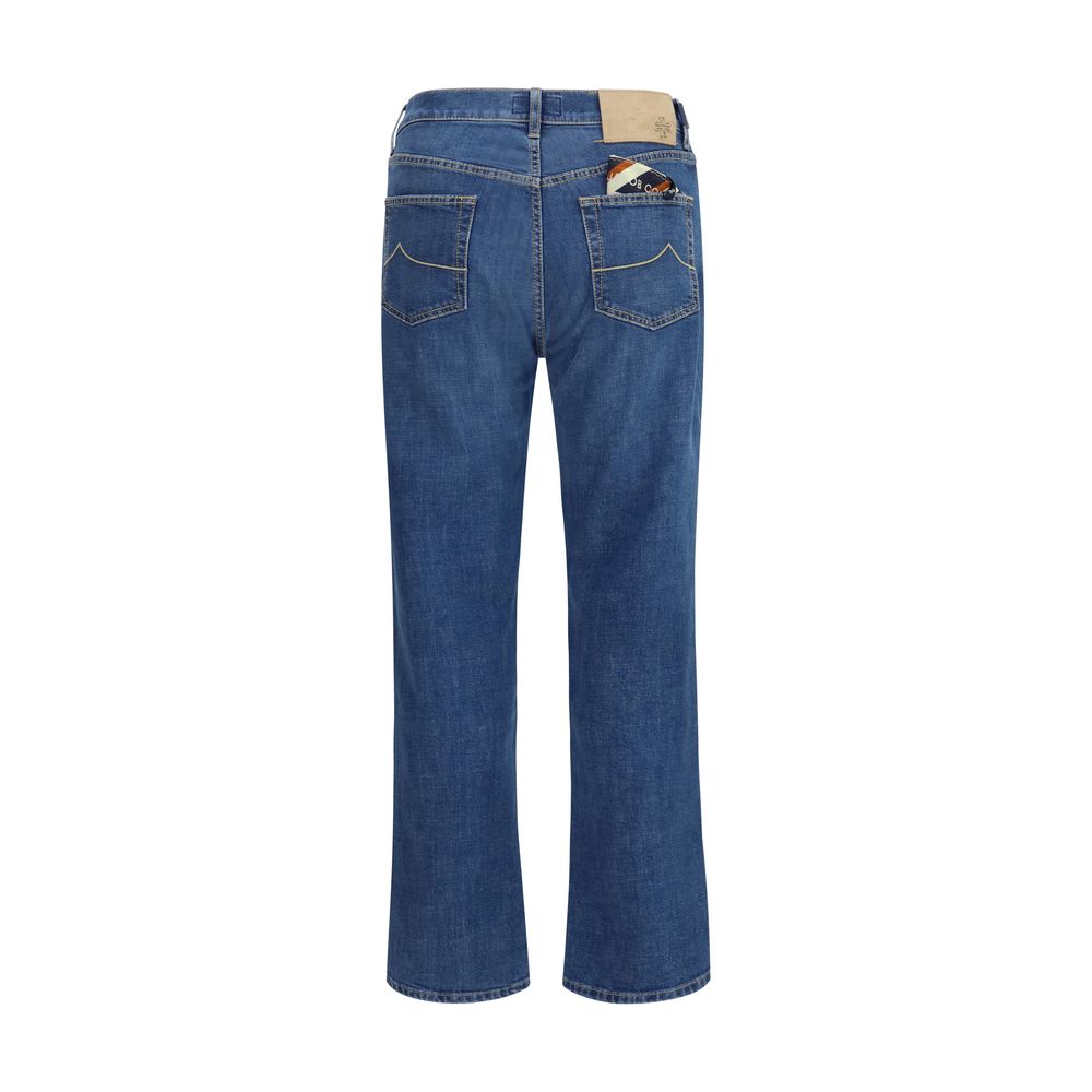 Jacob Cohen Blue Cotton Straight-Leg Jeans