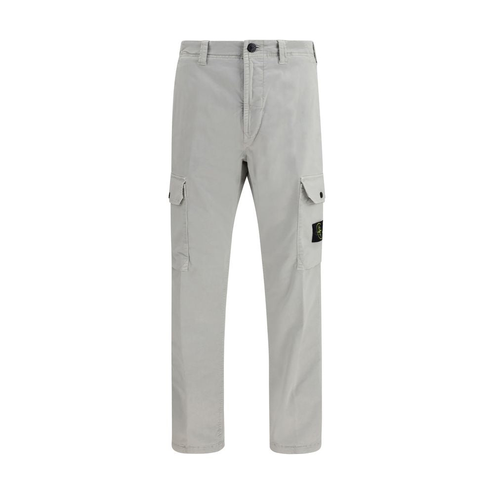 Stone Island Gray Cotton Cargo Pants