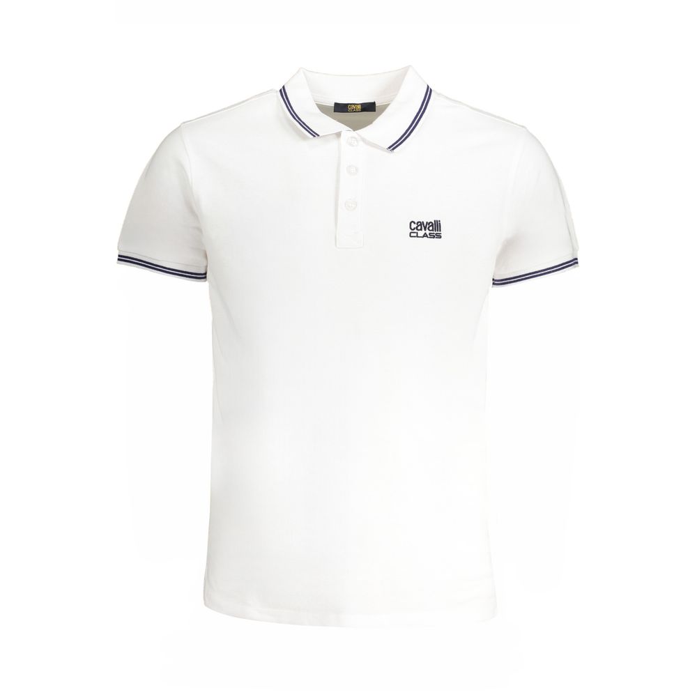 Cavalli Class Bianco Cotton Men Polo