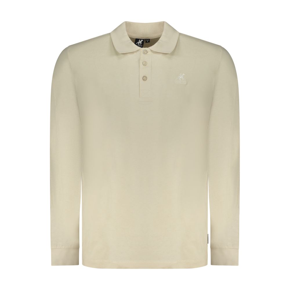 U.S. Grand Beige Cotton Men Polo Shirt