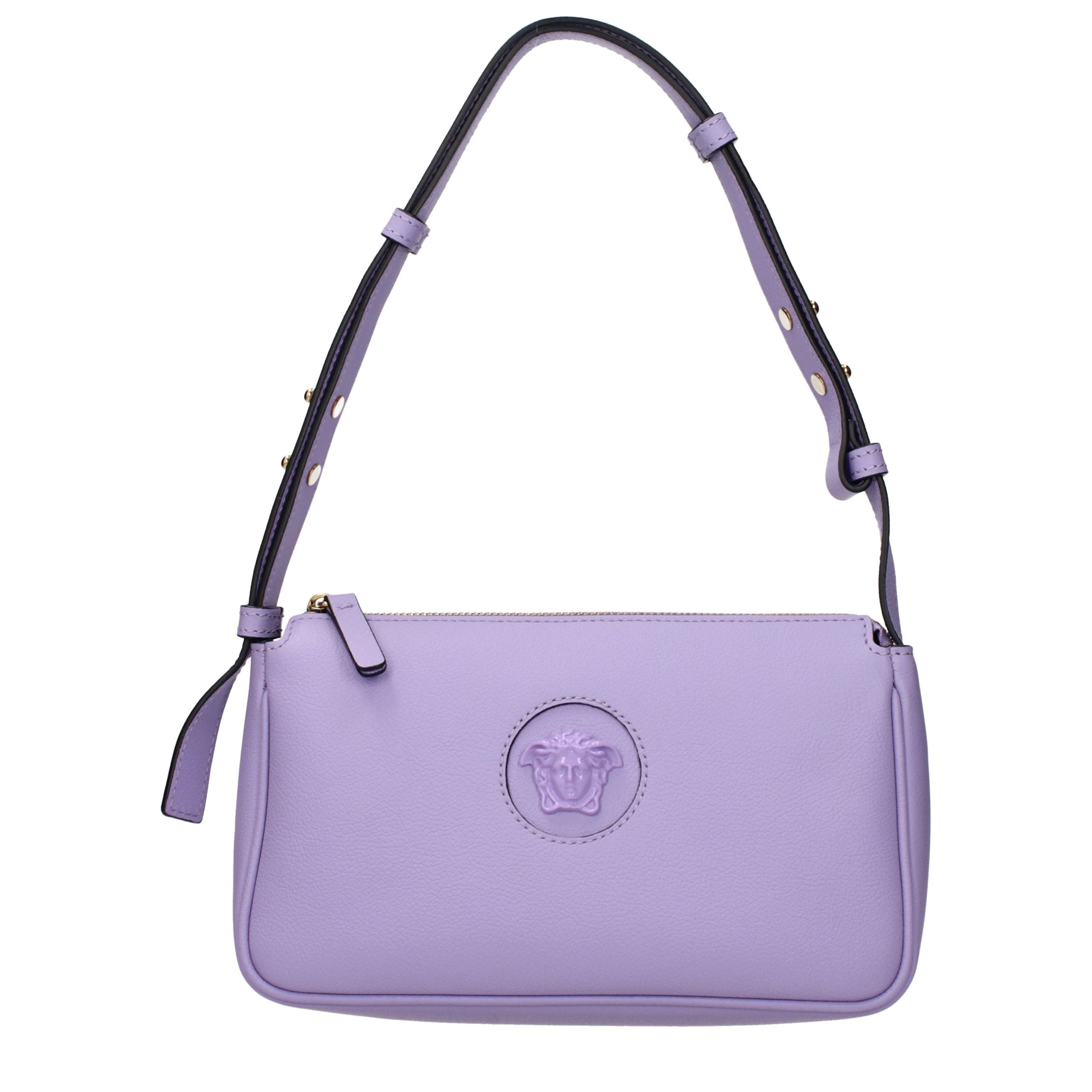 Versace Purple Leather Shoulder Bag