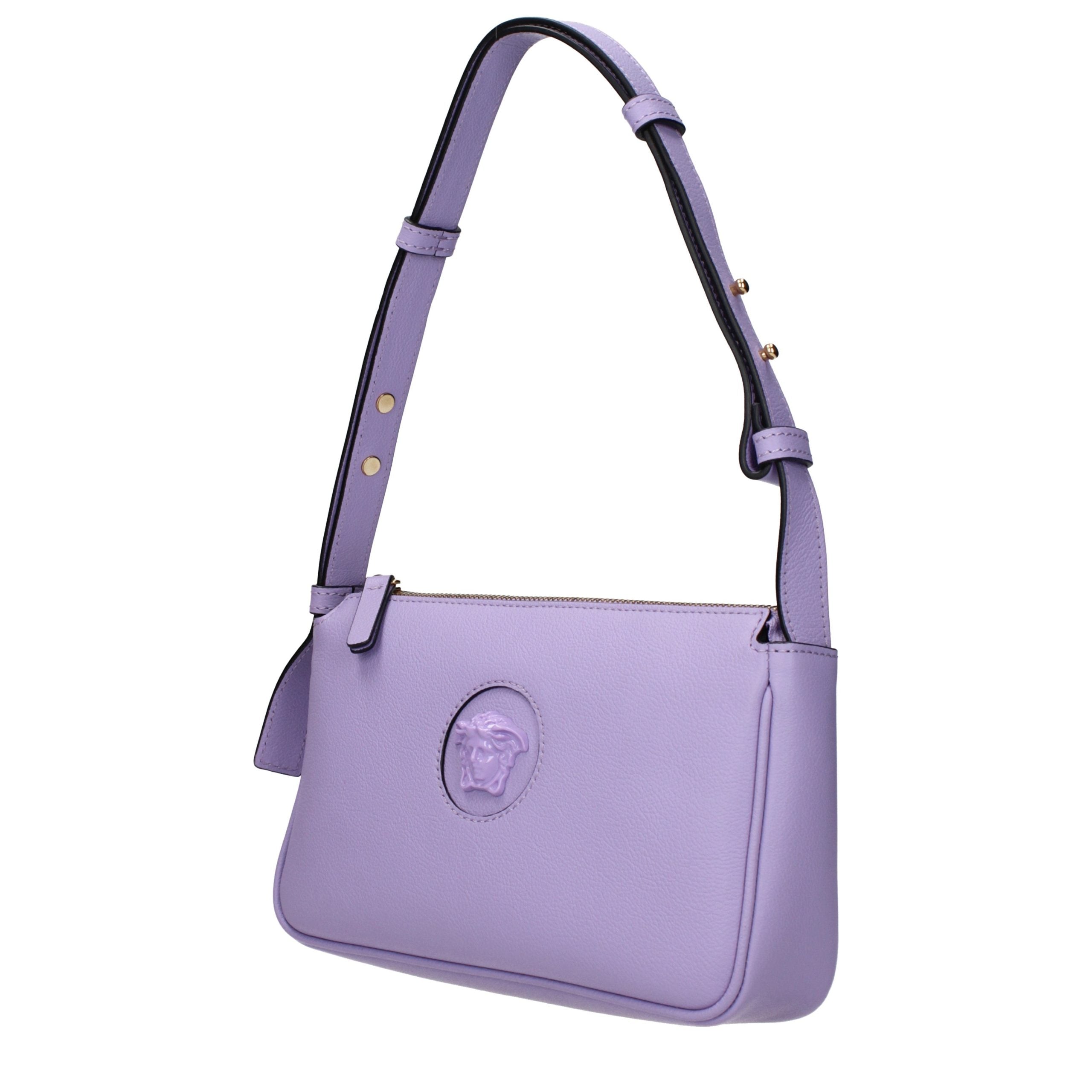 Versace Purple Leather Shoulder Bag