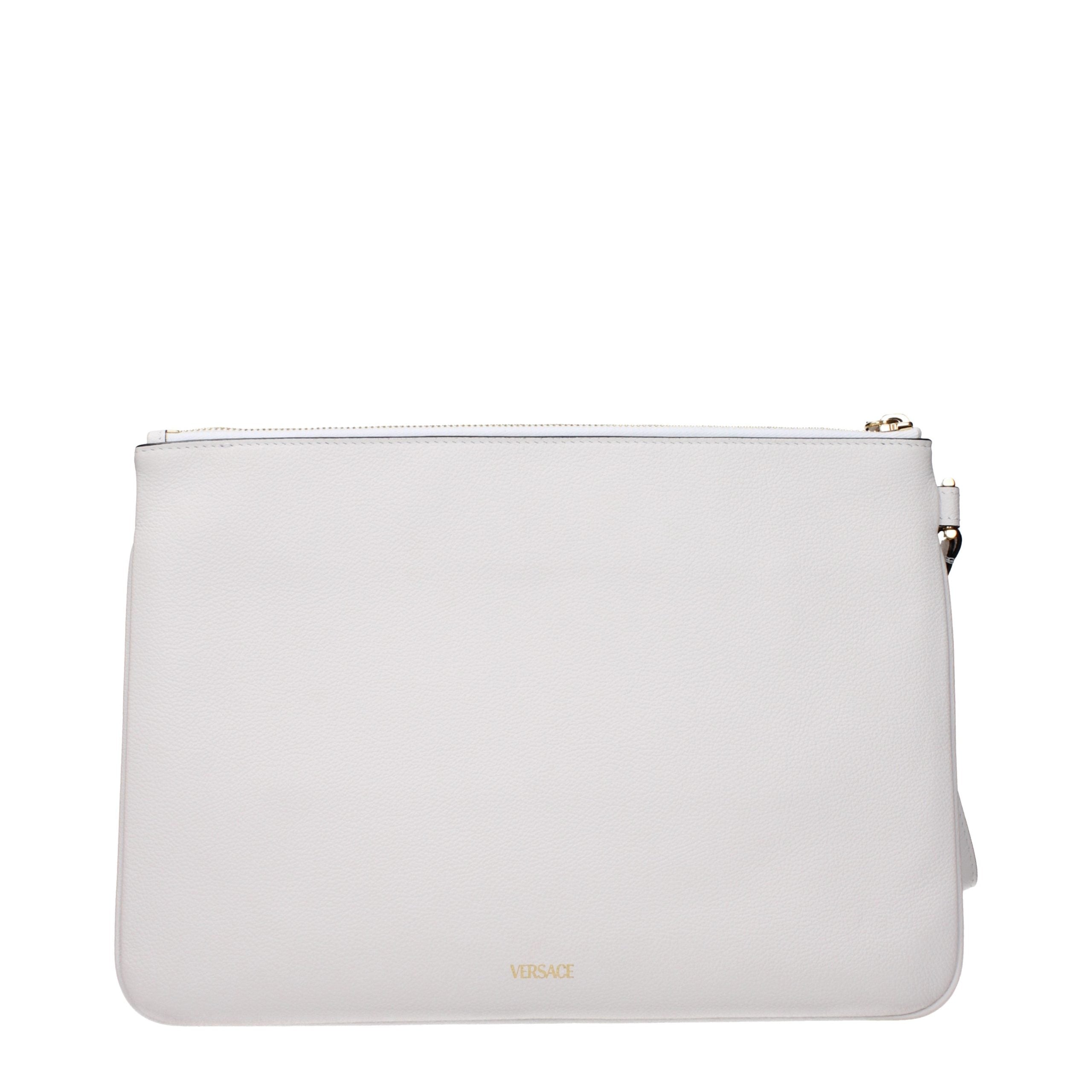 Versace White Leather Clutch Bag