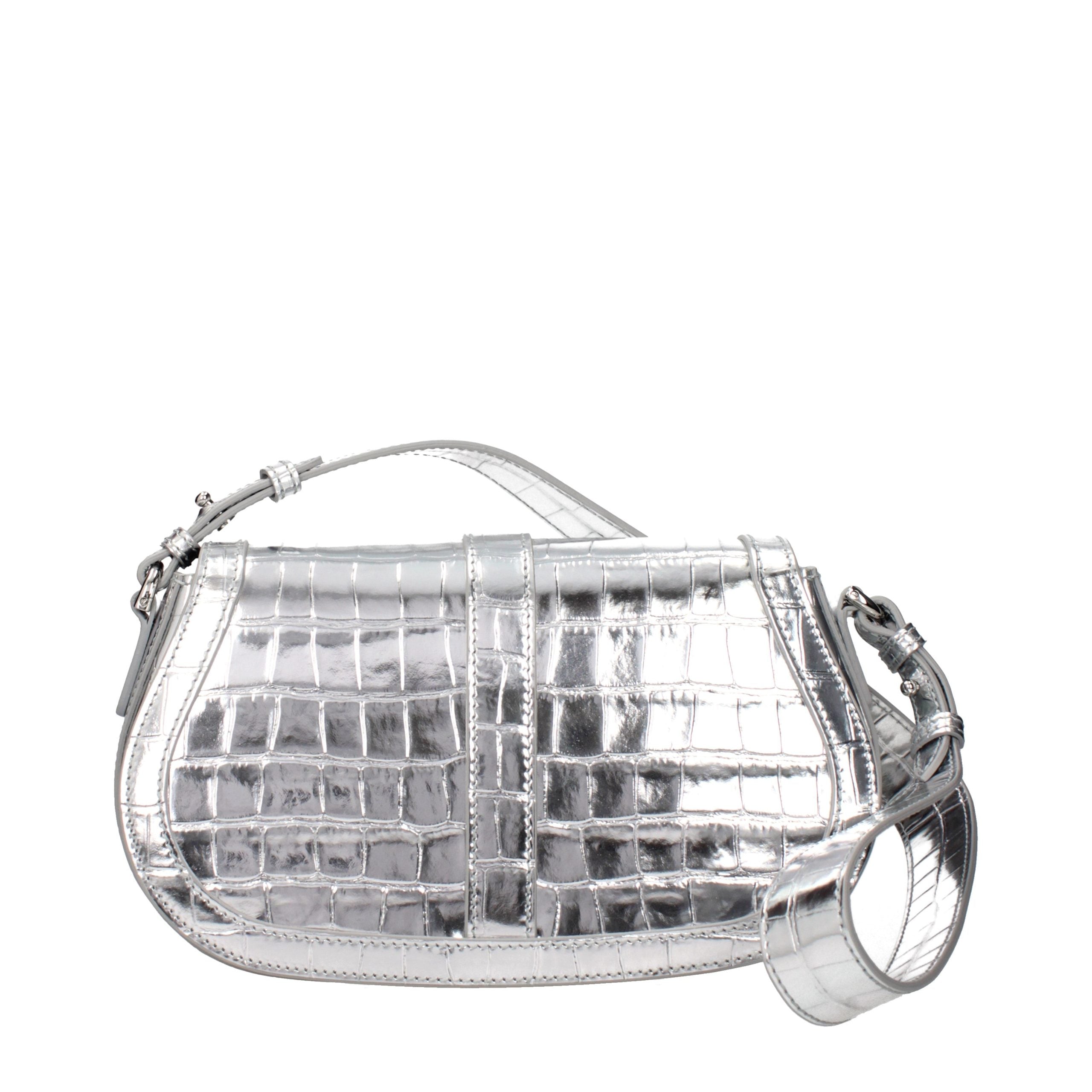 Versace Gray Leather Shoulder Bag