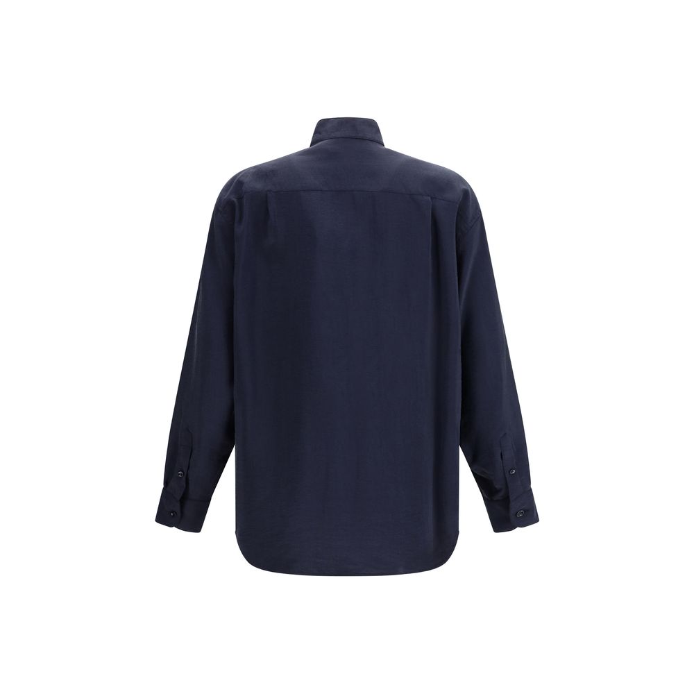 Giorgio Armani Blue Silk Dress Shirt