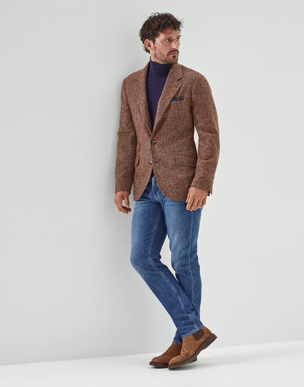 Brunello Cucinelli Orange Leather Blazer