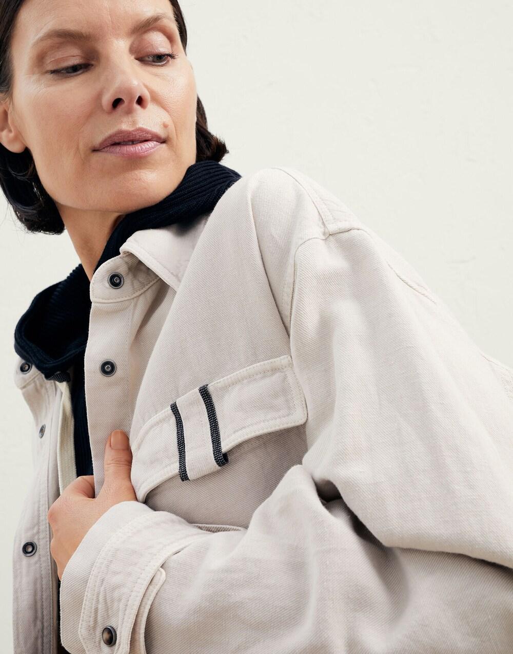 Brunello Cucinelli Beige Cotton Denim Jacket