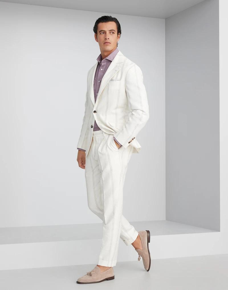 Brunello Cucinelli Bicolor Linen Two-Piece Suit