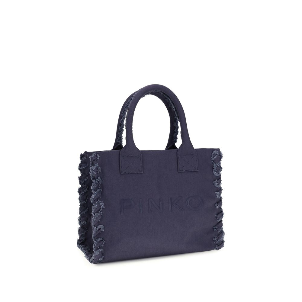 PINKO Blue Cotton Shoulder Bag