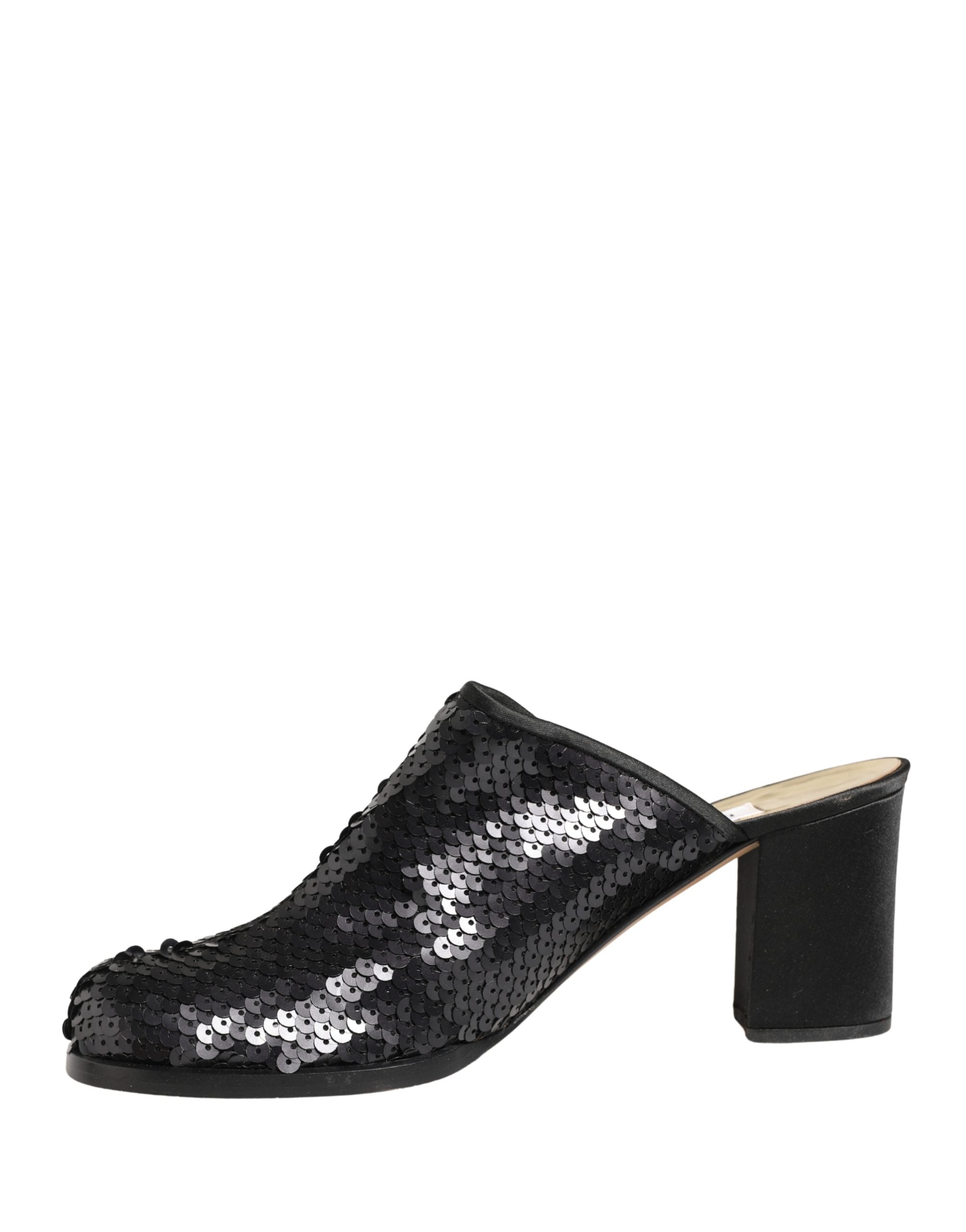حذاء مولز دولتشي آند غابانا أسود مزين بالترتر