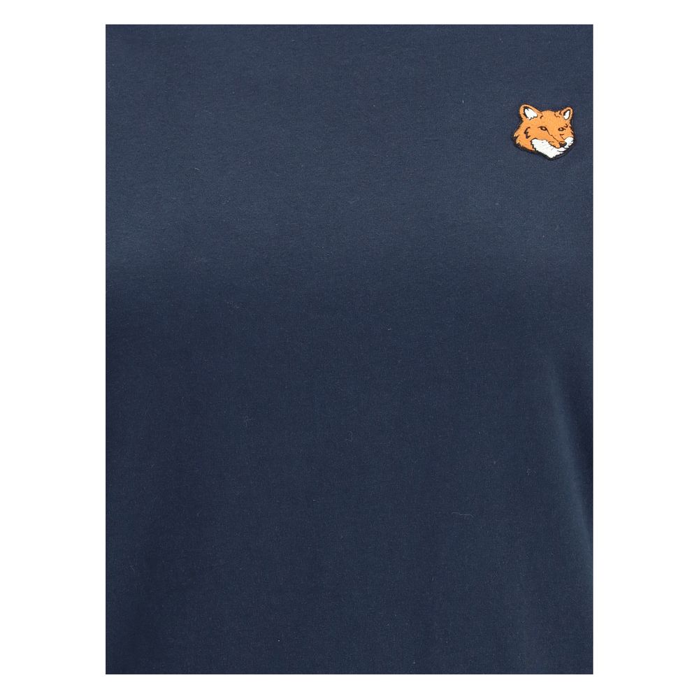 تي شيرت قطني أزرق من Maison Kitsuné