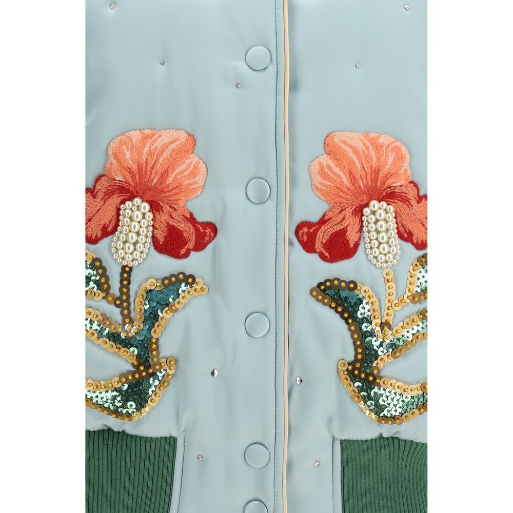 Valentino Blue Silk Bomber